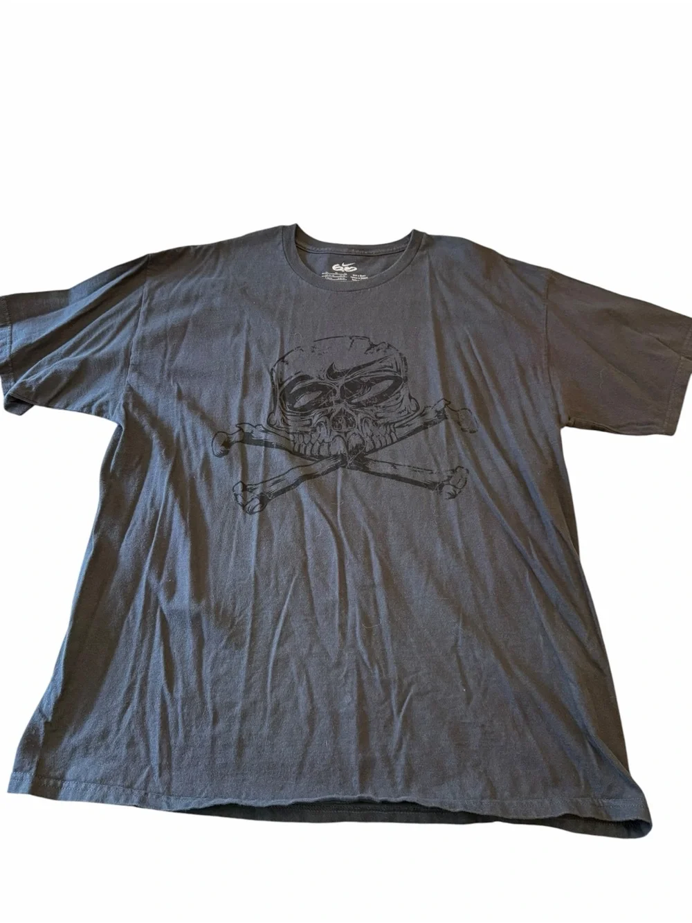 Vintage‎ Nike 6.0 Skull & Crossbones Art Design Black T Shirt Size XL Distressed